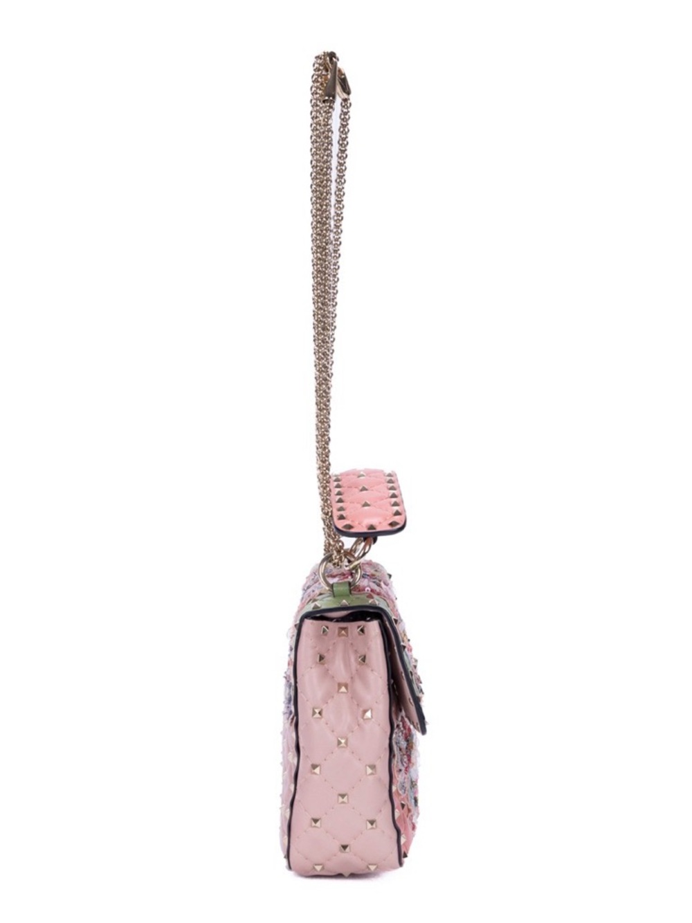 Valentino Garavani Pink Floral Rockstud Spike Crossbody - Picture 5 of 15